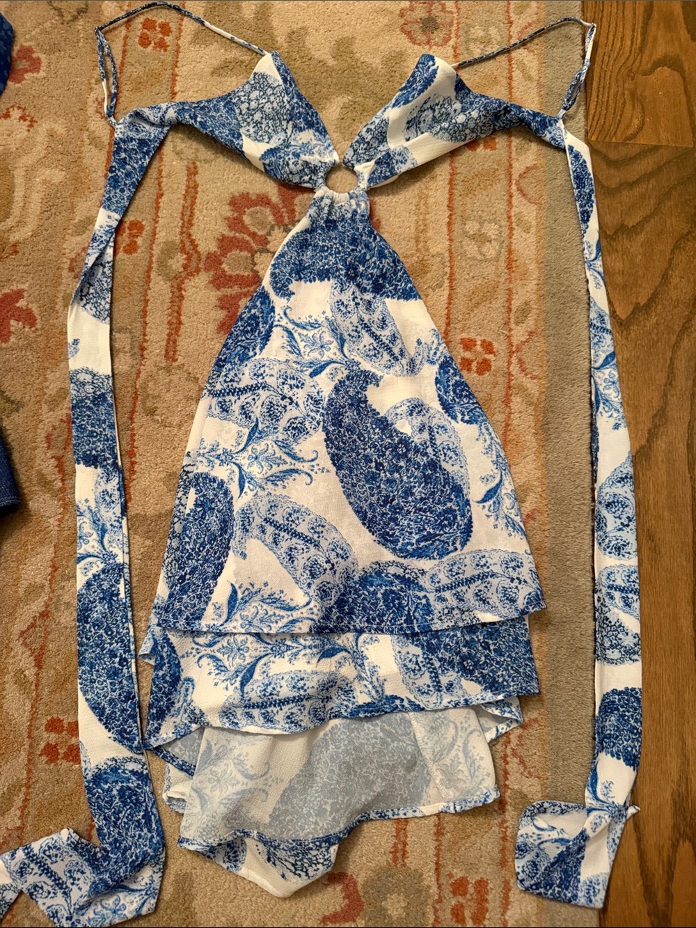 Lucy in the Sky Blue and White Paisley Mini Dress